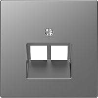 Лицевая панель Schneider Electric Merten D-Life для 2-м. розетки RJ45+RJ45 сталь картинка